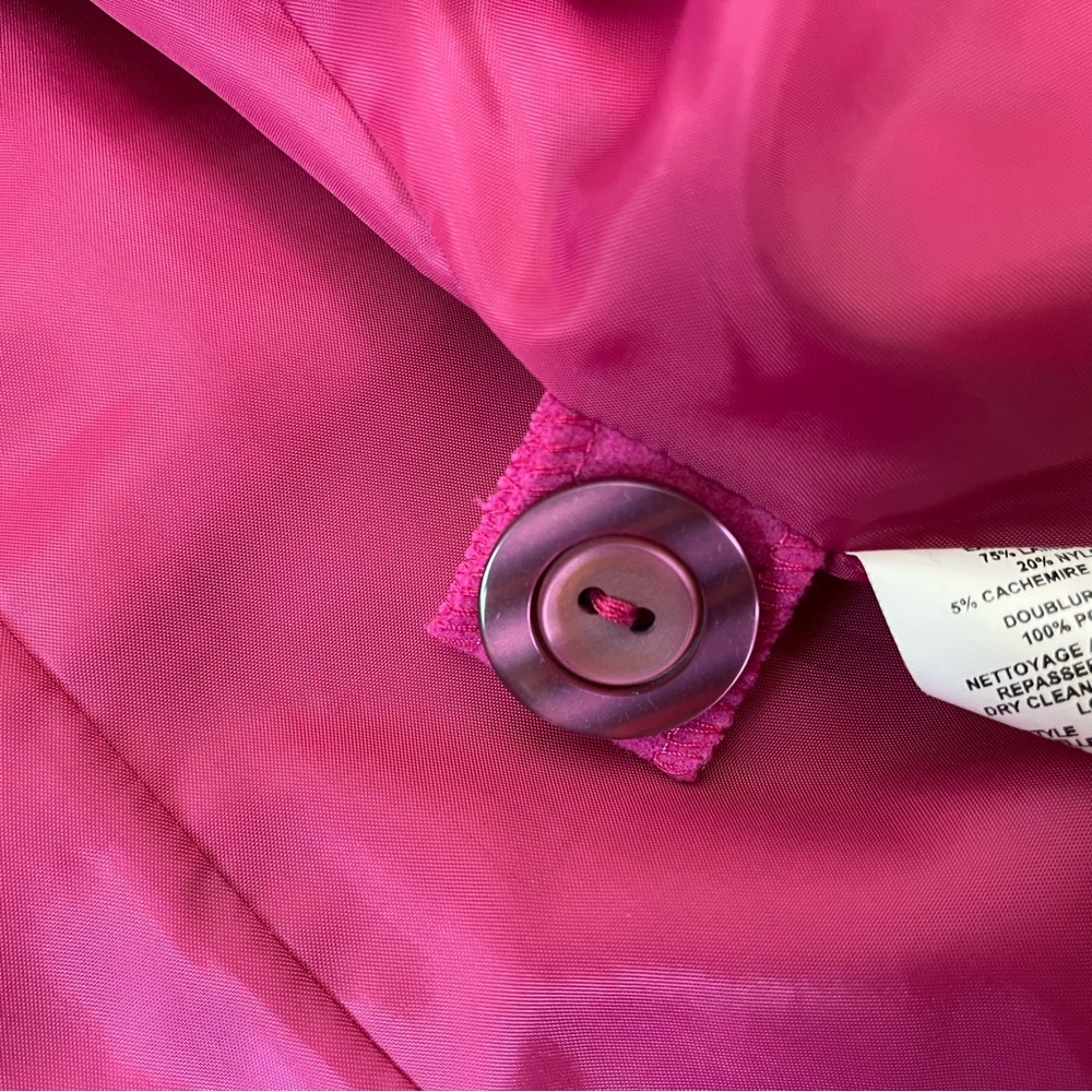 Arvida Women’s Vibrant Pink Wool and Cashmere Tailored Lined Blazer Size 8 - Picture 9 of 11